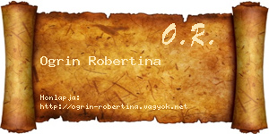Ogrin Robertina névjegykártya